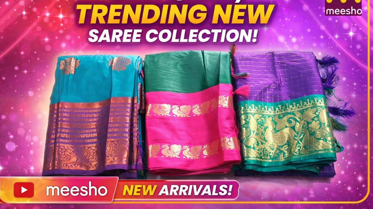 🛑🛍️Under 500rs రంగురంగుల pattu sarees best quality||meesho saree's||meesho saree haul||meesho finds 