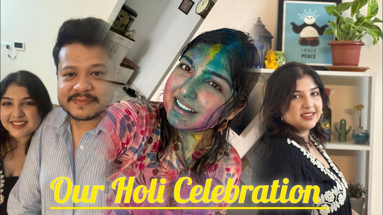 Our Holi Celebration 💜💛| Dinner at Hyatt Regency with family 🍝 #bengalivlog 