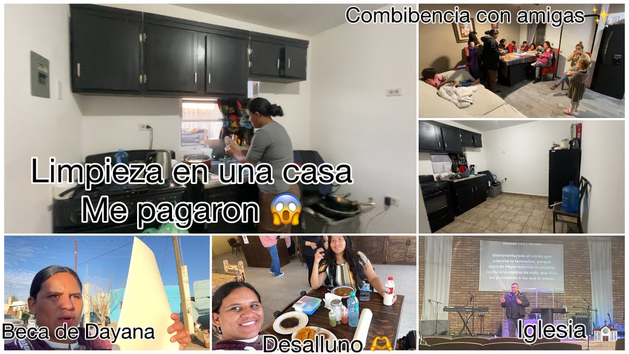 Limpie una casa y me pagaron 😱fuimos ala iglesia ⛪️andube en bueltas con la beca 😔compramos 🍕 