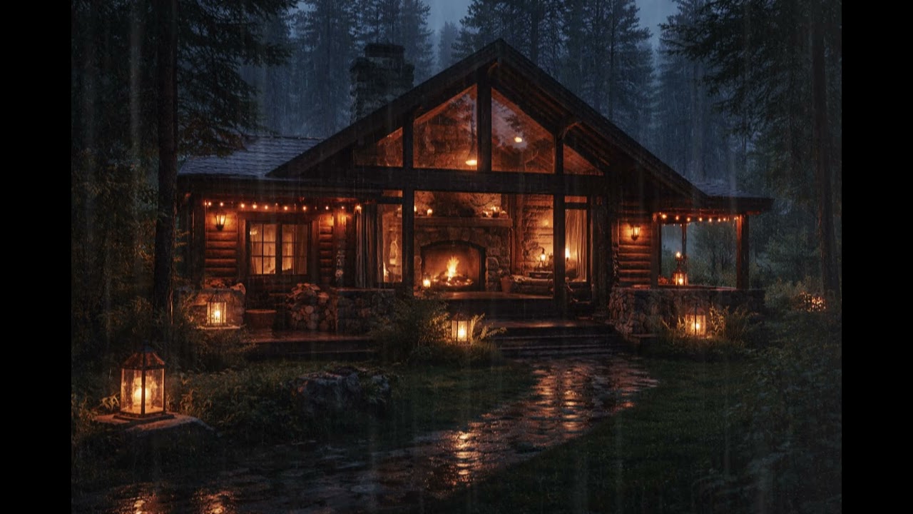 Cozy Cabin with Rain for Sleep