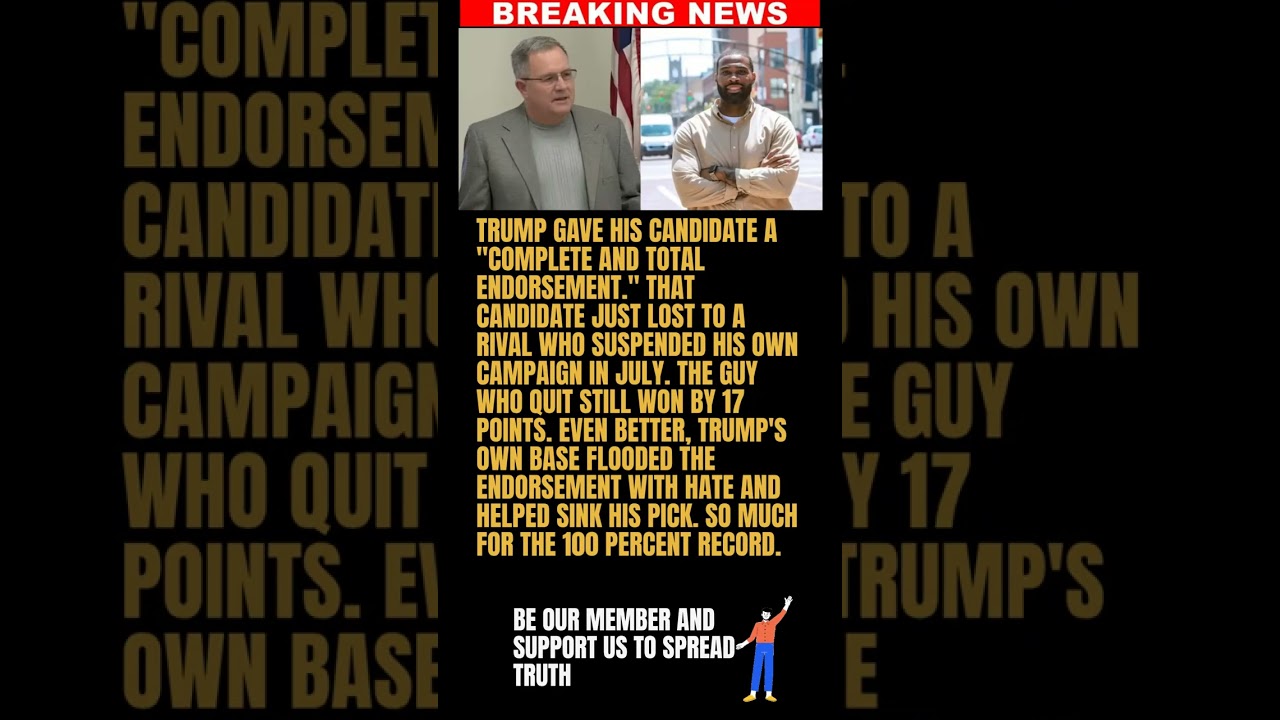 BREAKING: Trump's endorsed candidate loses a primary to a rival who quit the race weeks ago