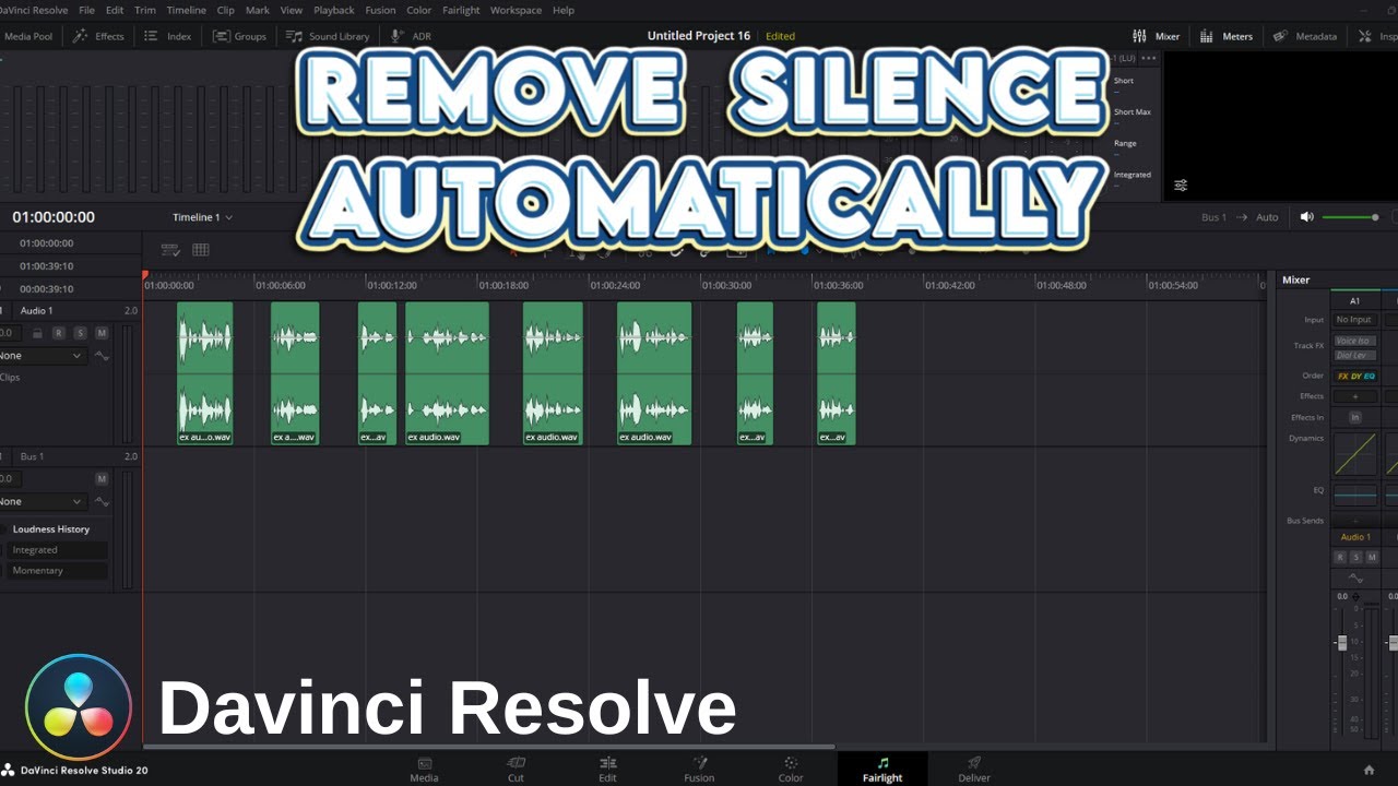 How to Remove Silence from Audio AUTOMATICALLY in DaVinci Resolve (Free & Studio)