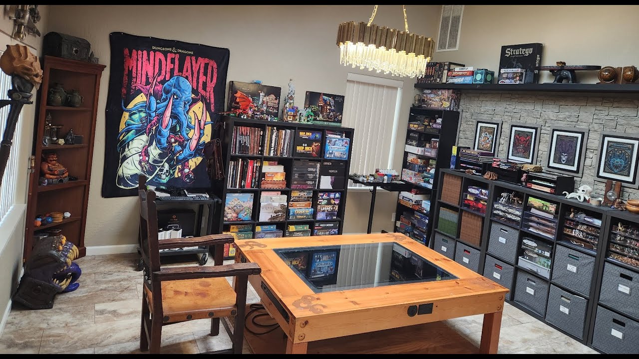 D&D Game Room Expansion Plans: Track Lighting, Faux Beams & Mindflayer Decor!