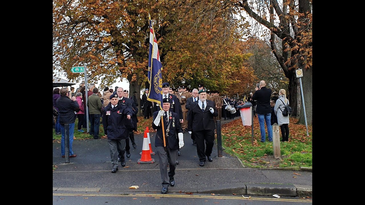 Remembrance Sunday Parade & Band Exit Rochester Gardens Medway UK 2019 