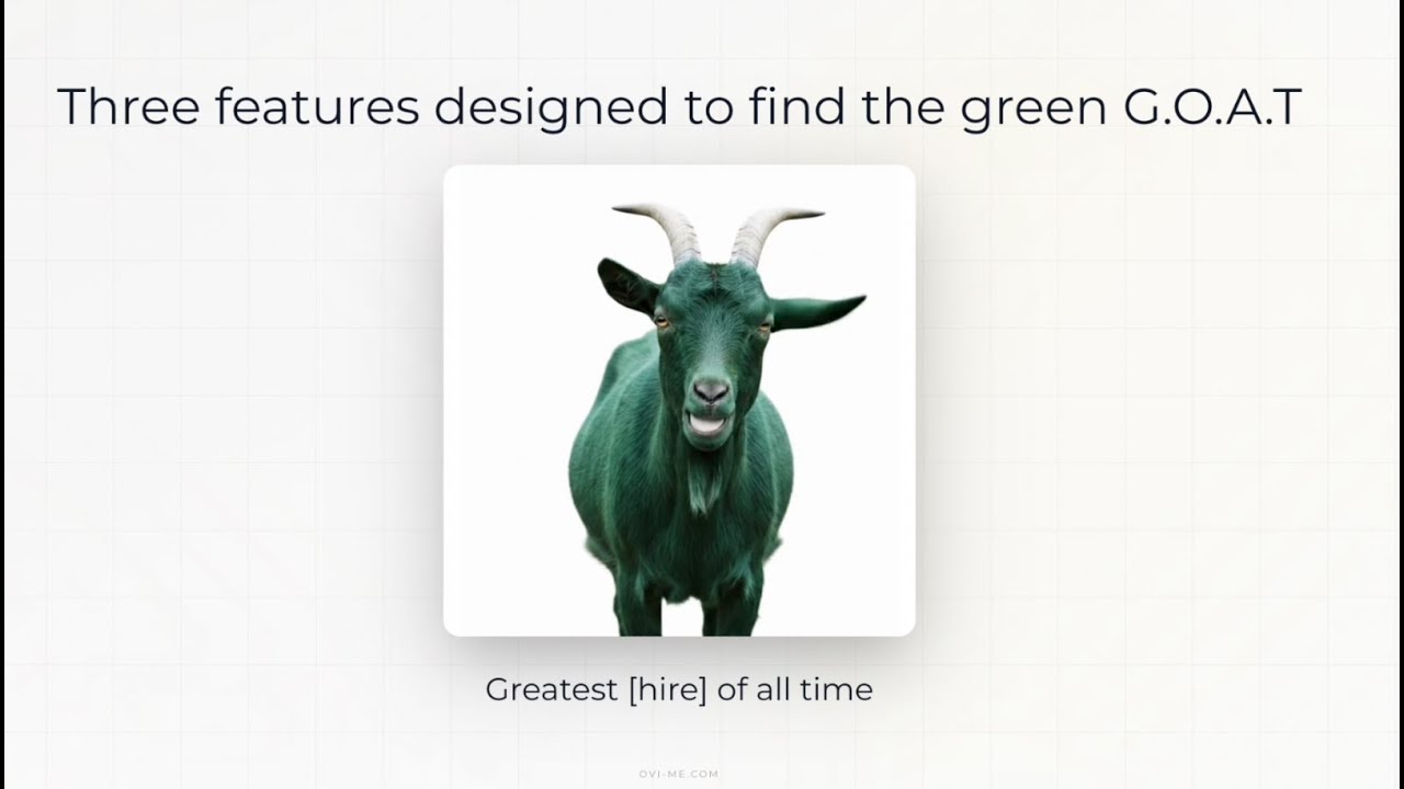 We’re not looking for unicorns. We’re looking for the Green Goat 🟢🐐