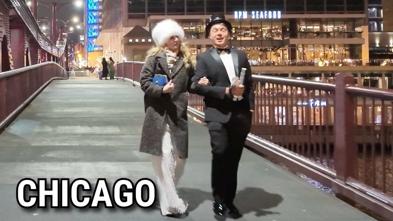 Chicago New Year's Eve Nightlife 2025 Walk | 4k Video, Raw & Uncut