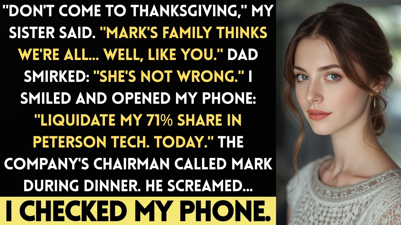 She Said I Was Too Embarrassing for Thanksgiving—I’m Her Husband’s 71% Shareholder