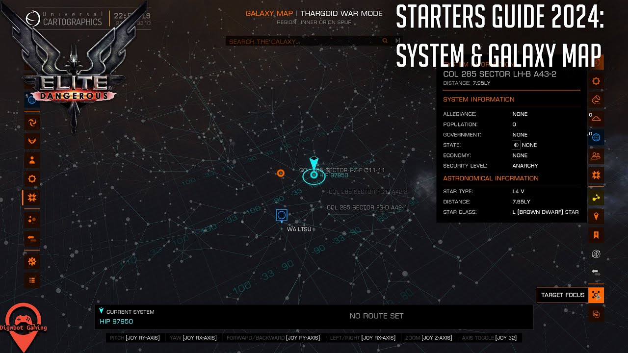 Elite Dangerous: руководство для начинающих 2025 | Карта системы и карта галактики