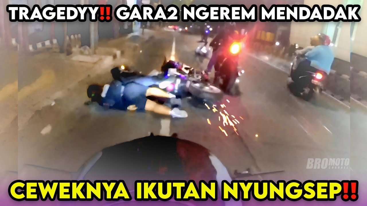 TRAGEDYY NGEREM MENDADAK‼️ Ceweknya Ikutan Nyungsep | Arogan Di Jalan Nendang Spion Sampe Hancūr