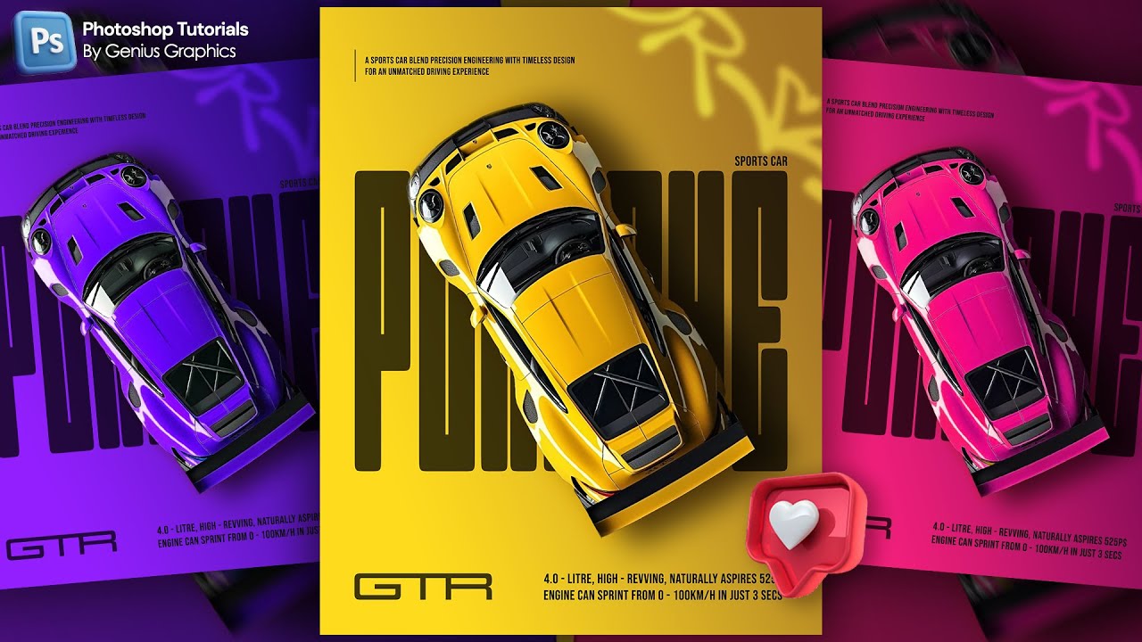 Porsche Poster Design Tutorial | Make EPIC Car poster in Photoshop!