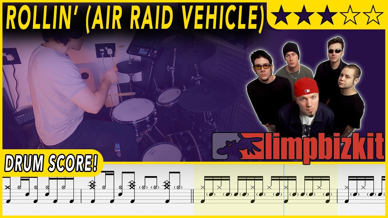 Rollin' (Air Raid Vehicle) - Limp Bizkit | DRUM SCORE Sheet Music | #423 DRUMSCRIBE