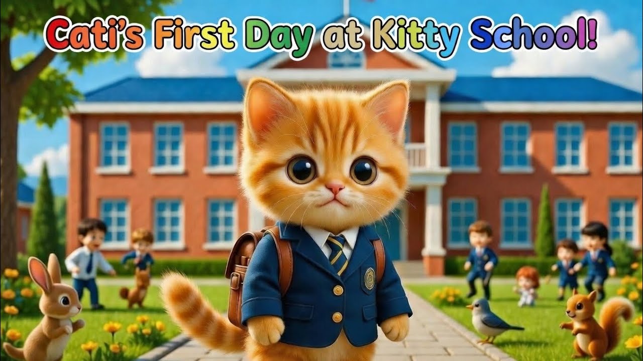 Cati's First day at kitty School #cutecat #cuteanimals #kidslearning 