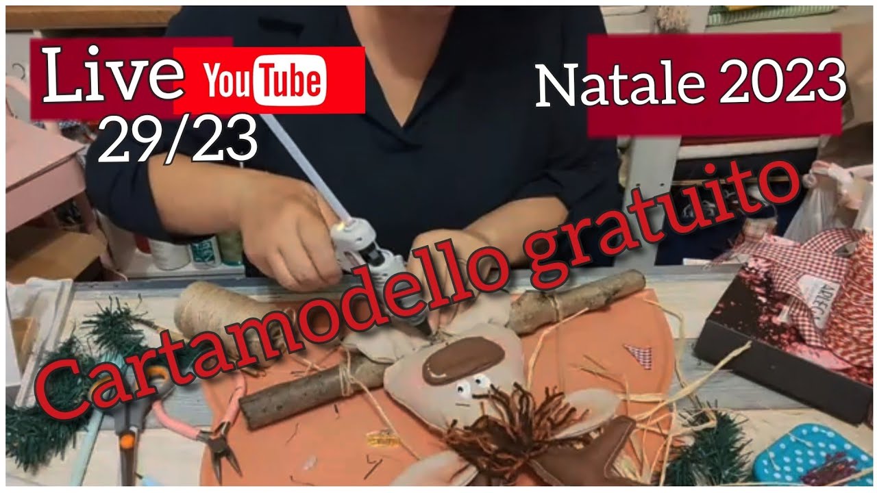 🔴 live29/23💕Rudolph la renna fuori Porta - natale 2023 @elicrea cucito creativo