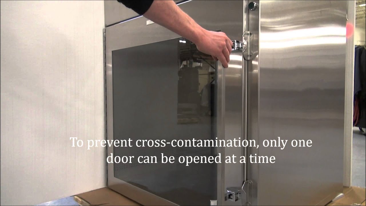 Wall mount HEPA filtered cleanroom pass-thru from Clean Air Products