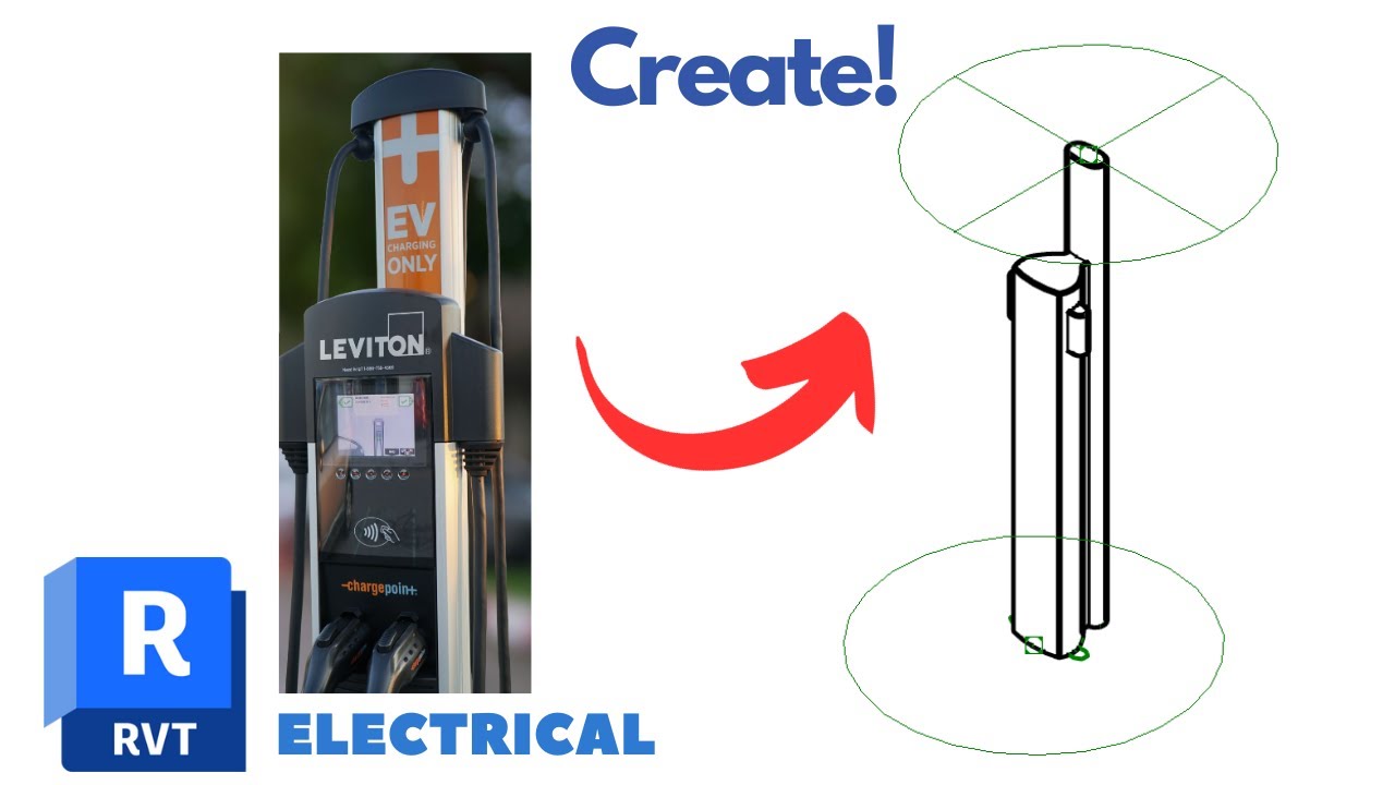 REVIT MEP 3D EV DUAL-CIRCUIT Charging Point from Scratch! (Family Editor)