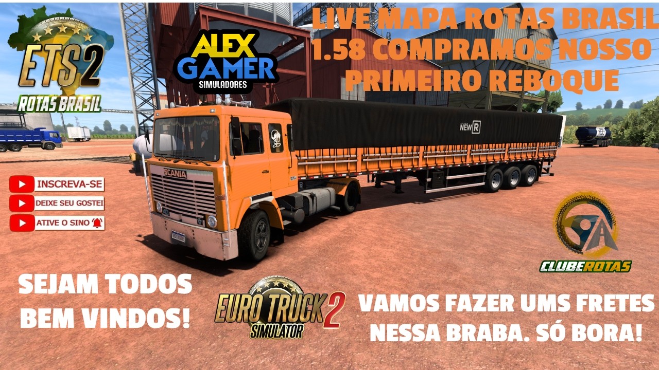 ETS 2 MAPA ROTAS BRASIL 1.58 SCÂNIA LK 140 CONTINUANDO EVOLUINDO NOSSO PERFIL SÓ BORA!! #live #ets2