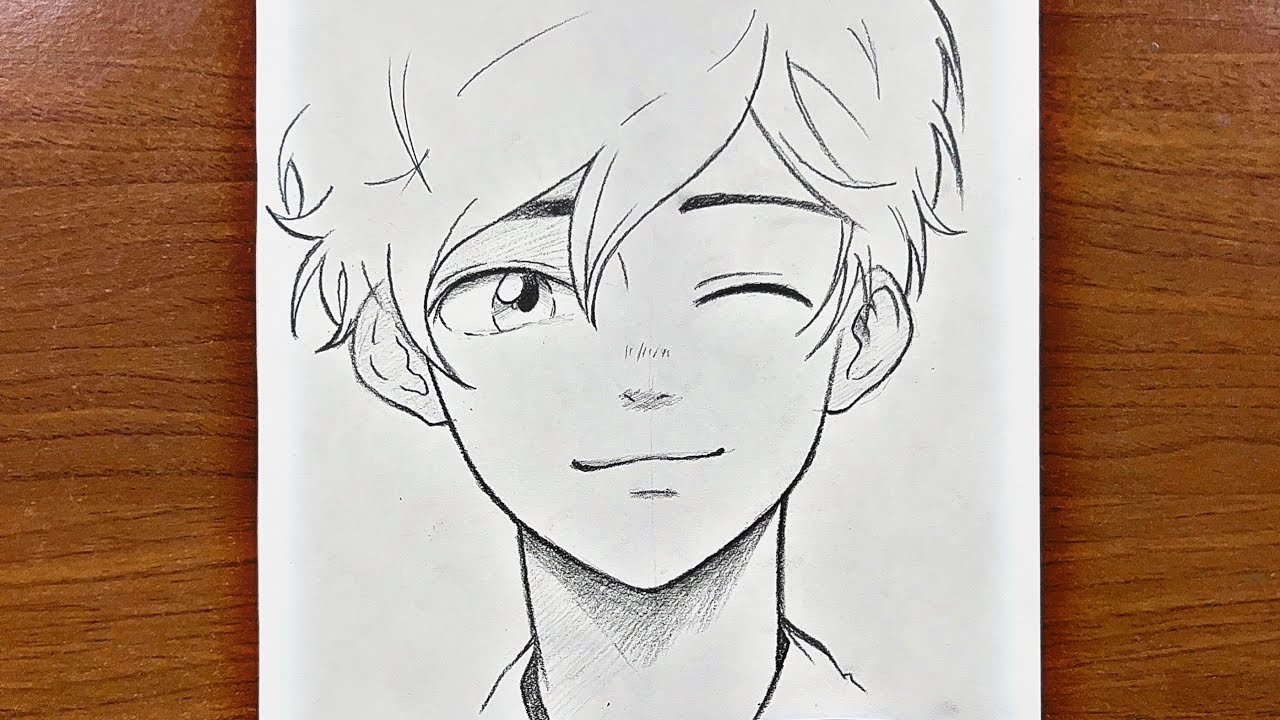 Easy anime sketch | how to draw cute anime boy