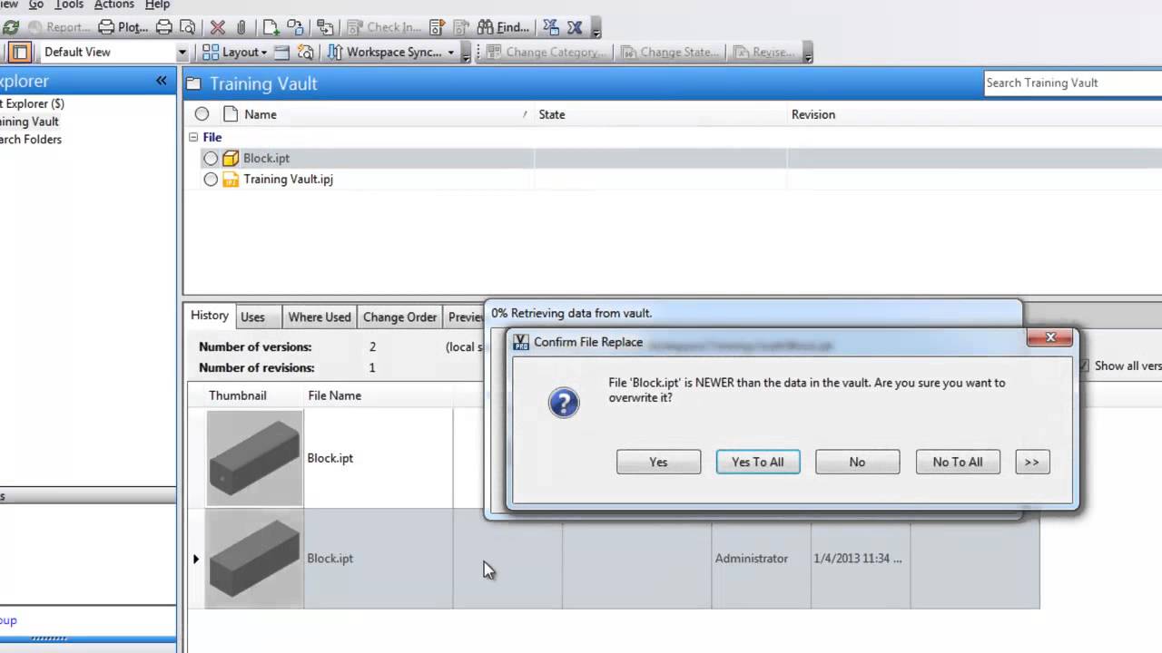 Using Vault to Revert to a Previous Version