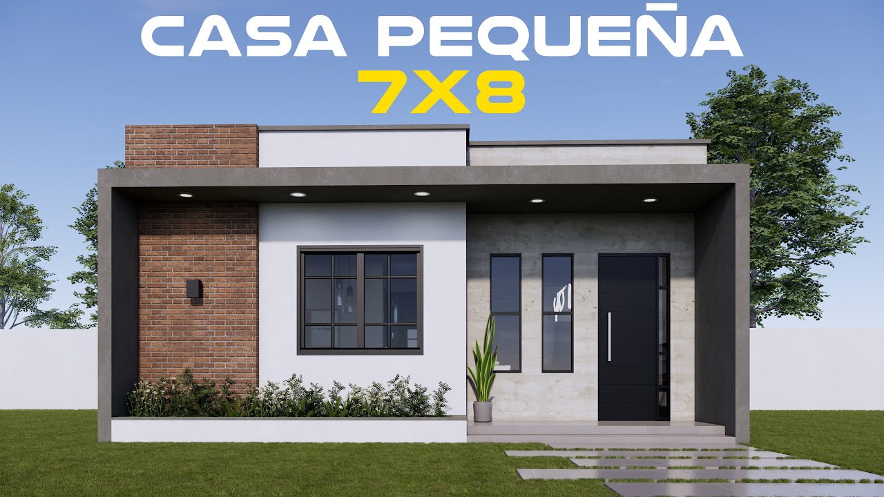 Increíble diseño de casa pequeña moderna 7x8 ¡Con todo lo necesario! 🏡
