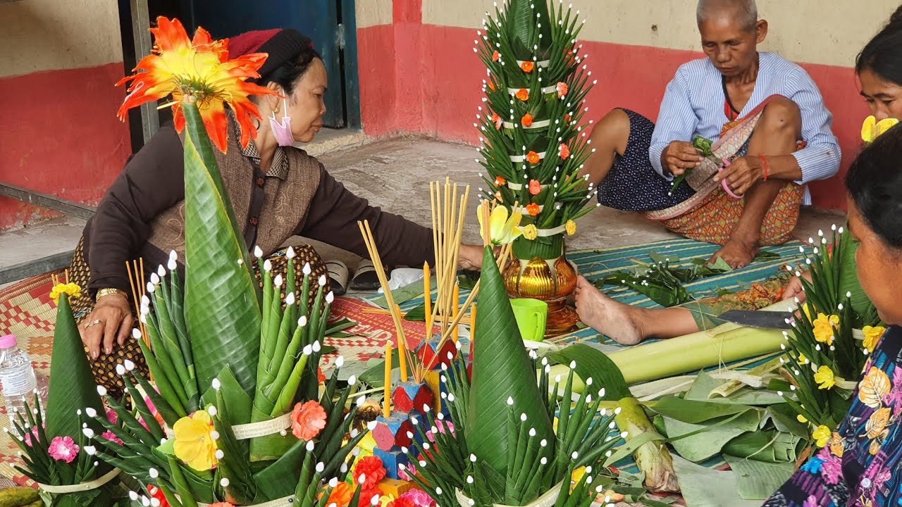 ពិតជាស្រស់ស្អាតណាស់ ការធ្វើបាយសីរបស់យាយៗនៅតាមព្រំដែនថៃ
