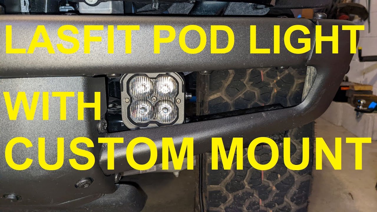 Ford Bronco 2021+ — установка фары Lasfit Pod с переключателем AUX и специальным монтажным кроншт...