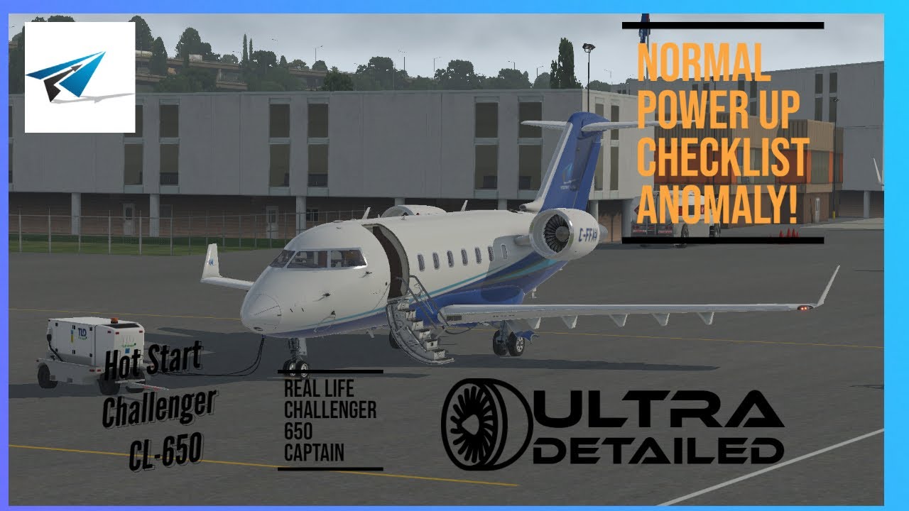 Hot Start Challenger 650 | Normal Power Up Checklist Anomaly | X-Plane 11