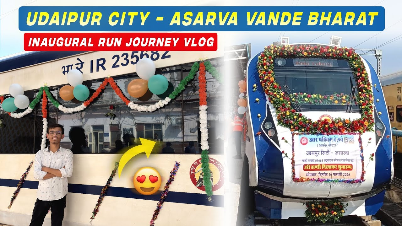 Udaipur Asrava Vande Bharat Express |Inaugural Train journey #trainvideography #vandebharatexpress 