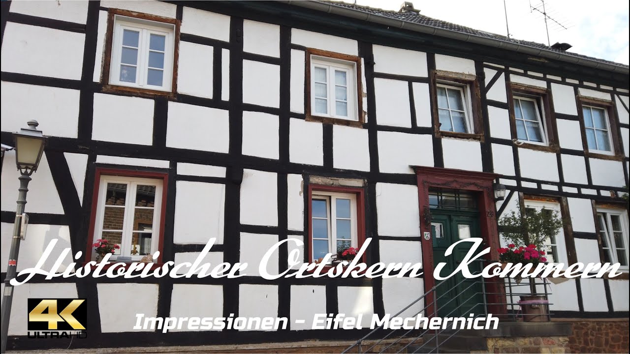 4K Kommern Historic Center Old Town Eifel Germany Very Beautiful Half-Timbered Houses Photo Scenery