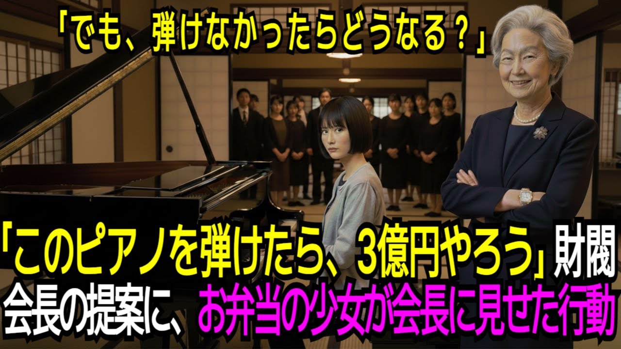 「そのピアノを弾けたら、3億円やろう」財閥会長の提案に、貧しい少女が観客に見せた行動。#感動エピソード #老後の物語 #家族の物語
