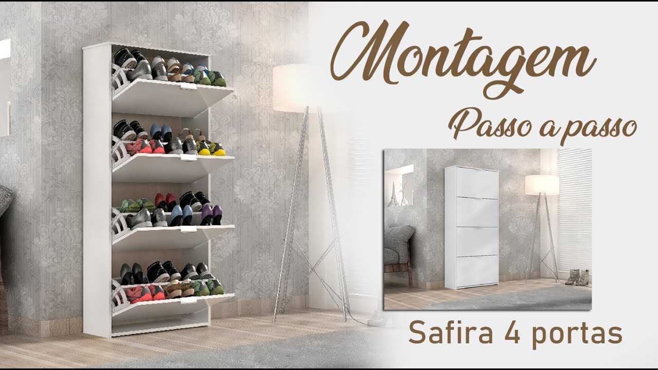 Sapateria Safira 4 portas - Montagem completa - Tonielque Moveis