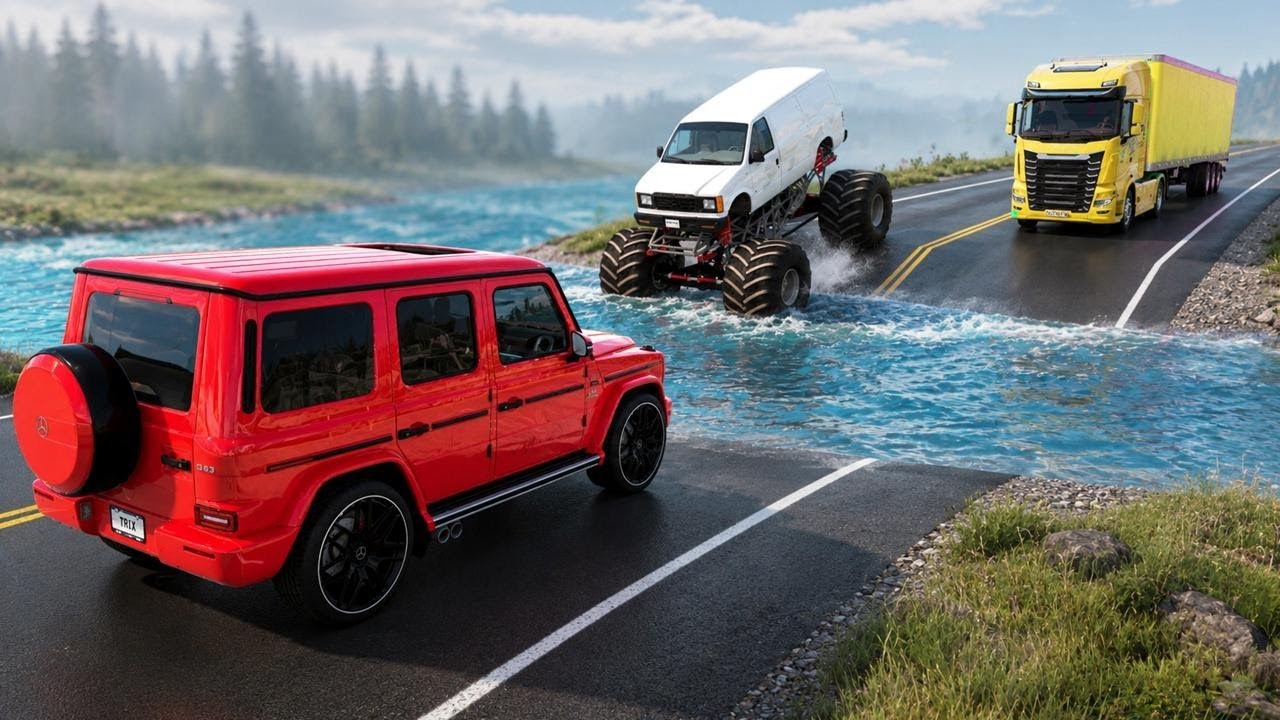 Cars vs Deep Water Challenge #19 in BeamNG Drive!