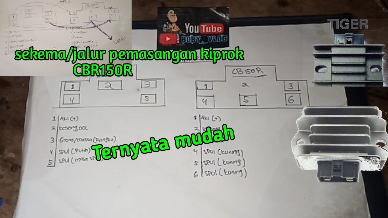 pemasangan kiprok tiger ke honda CBR150R,part2. sekema alur lengkap