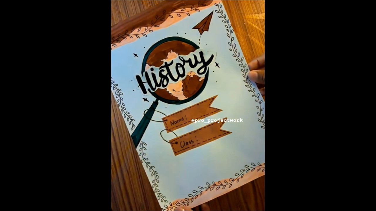 Creative Cover page Design of History Project |History Project File decoration 