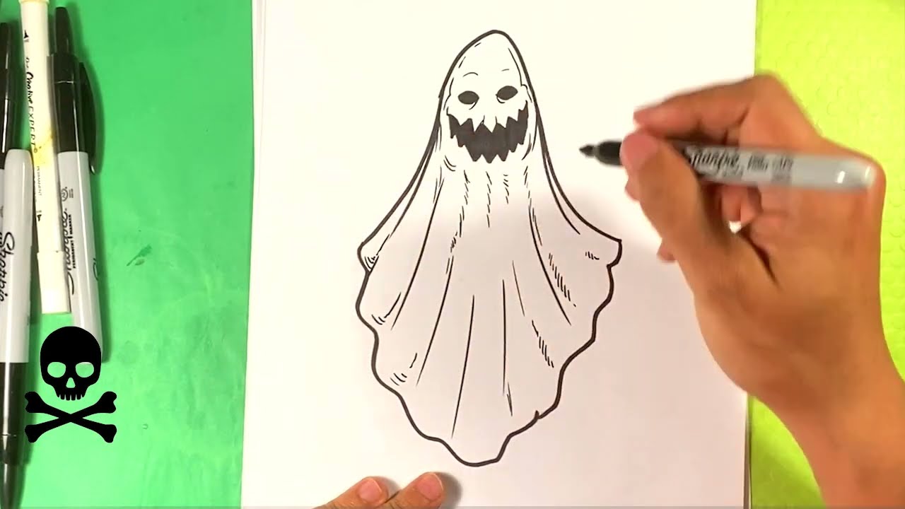 ЛЕГКО Как нарисовать ЖУТКОГО ПРИЗРАКА