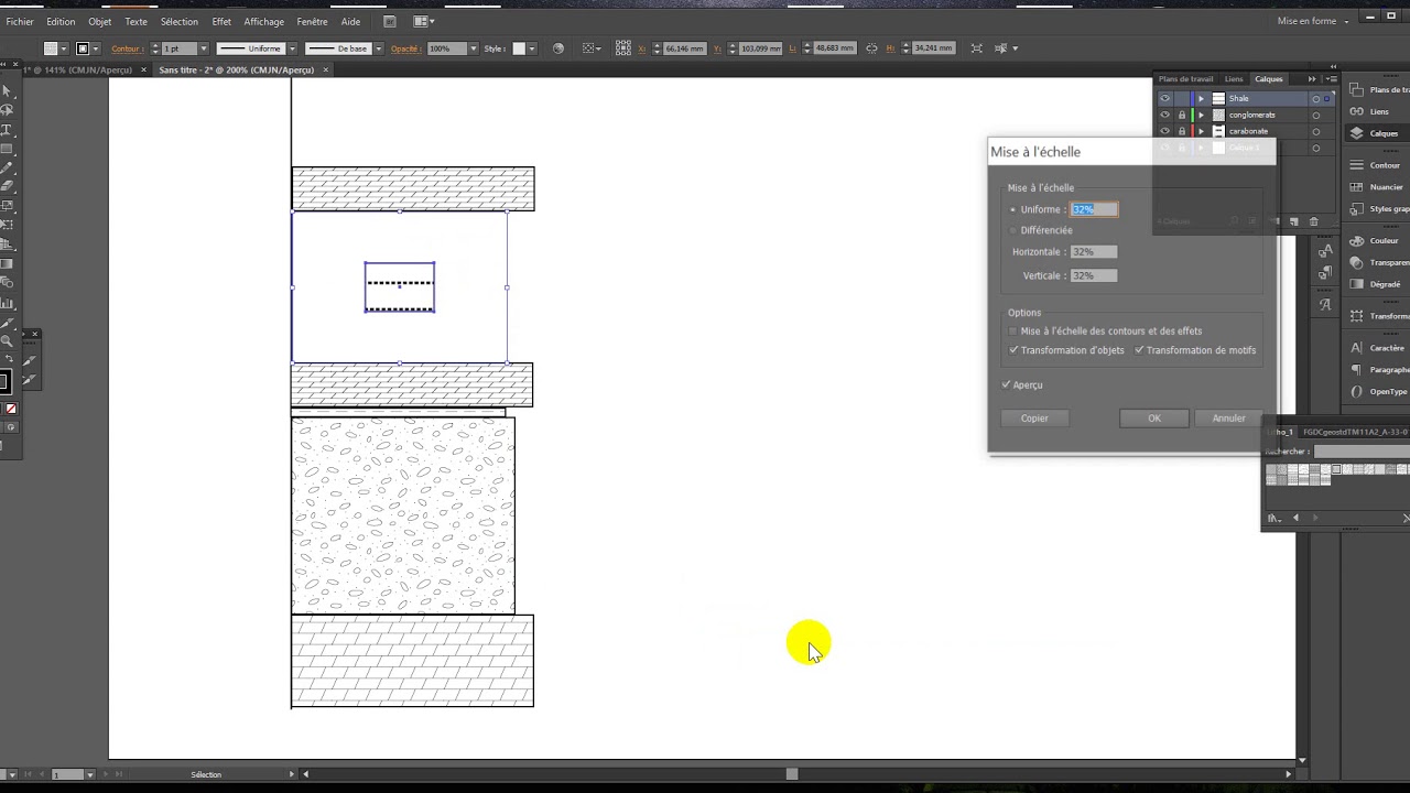 Create a geological logging by Adobe illustrator| Creation de log geologique par Adobe illustrator