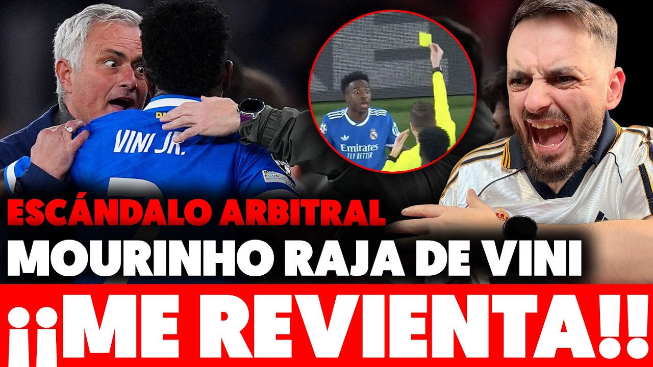 😡¡¡REVIENTO!! TERRIBLE RAJADA de MOURINHO contra VINICIUS · TREMENDO ESCÁNDALO ARBITRAL con TARJETAS