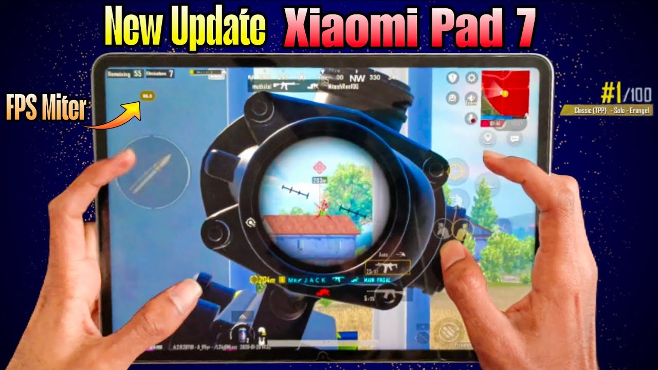 BGMI New Update 4.2 Xiaomi Pad 7 90FPS Handcam Test ll 4x Scop Sensitivity 🤯 Recoil 0 BGMI 4 Finger 