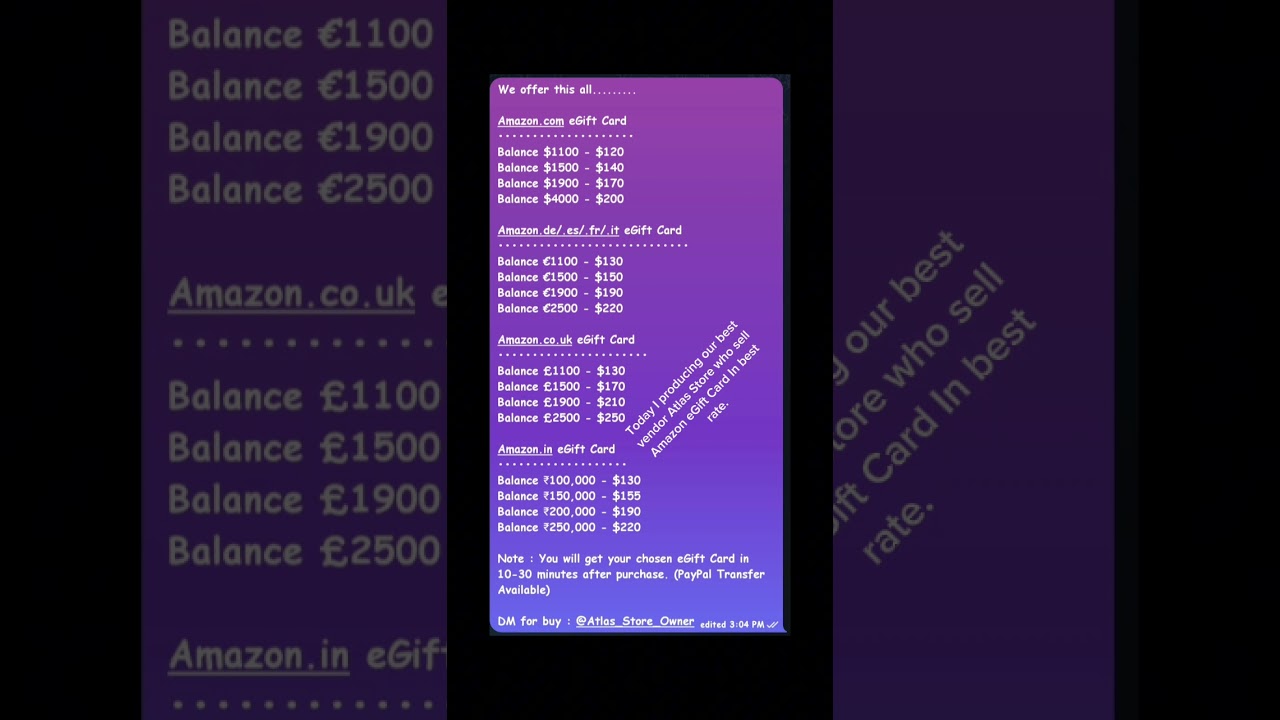 Amazon eGift Card Vendor 