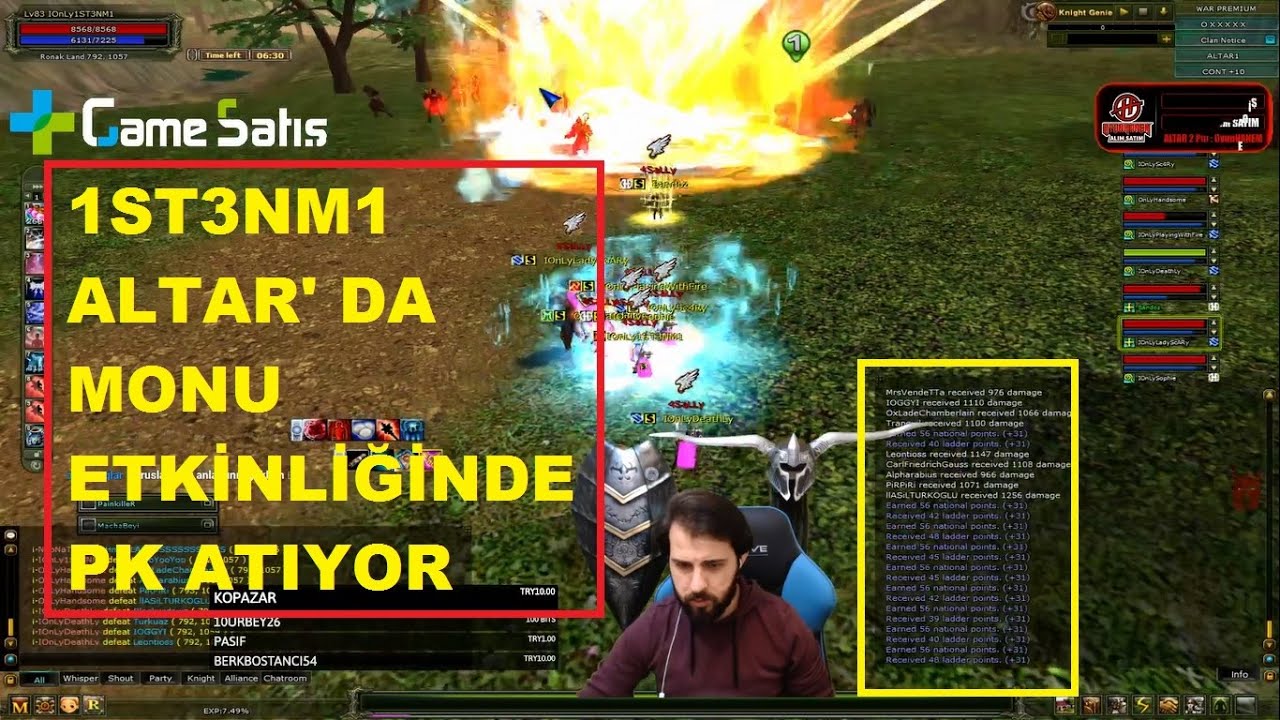 1ST3NM1 - Altar' da Monu Etkinliğinde Pk Atıyor - Sayfalar Akıyor :D - Knight Online