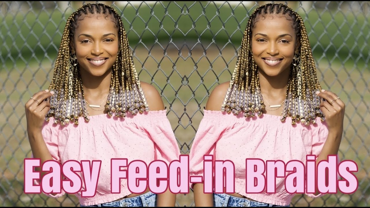 Easy Feed-in Cornrows on Natural Hair| DIY ProtectiveStyle| how to braid your own hair