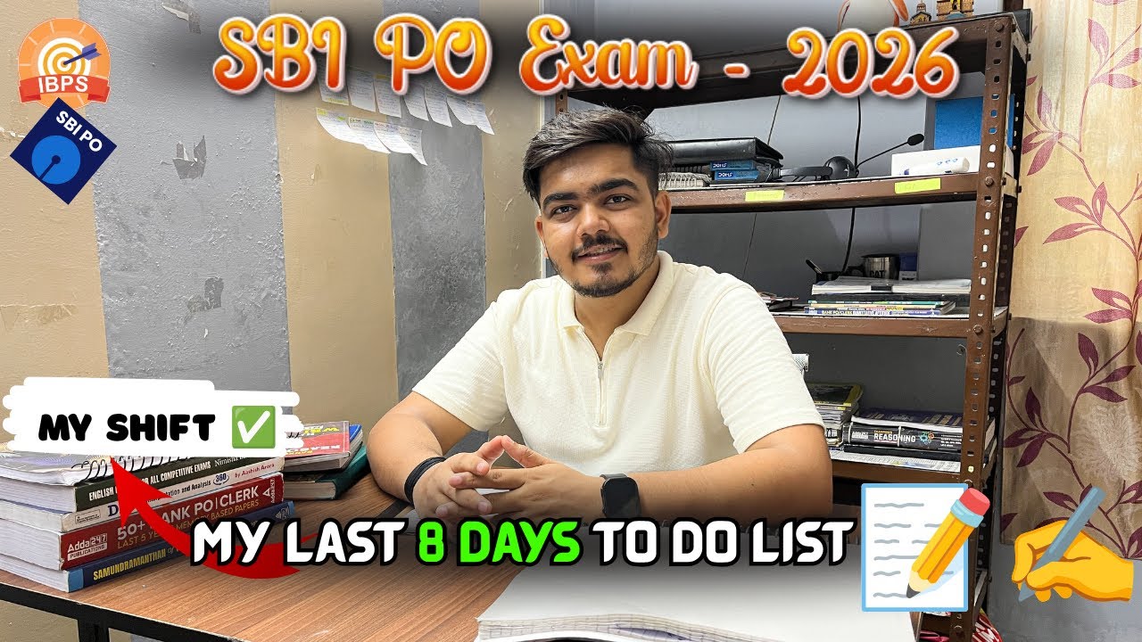 🧠 My Shift - SBI PO Exam 📝 | Last 8 Days Roadmap🔥⏳ #sbipo #sbi #bankexam 