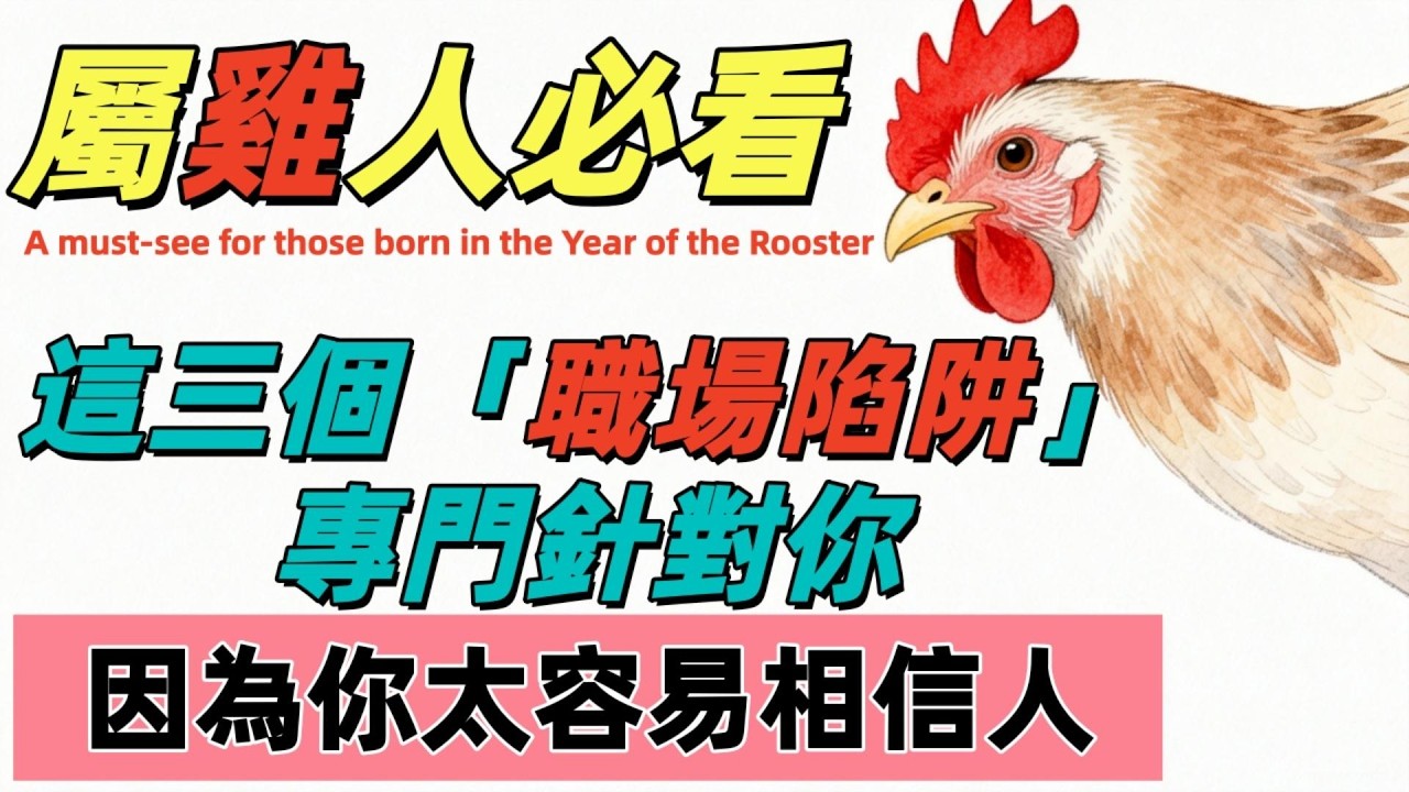 屬雞人必看！2026年這三個「職場陷阱」專門針對你，因為你太容易相信人！#2026生肖雞運勢#屬雞2026運勢#偏財#生肖雞#橫財#招財職場#職場幸運#屬相#生肖运程 #屬雞#正財