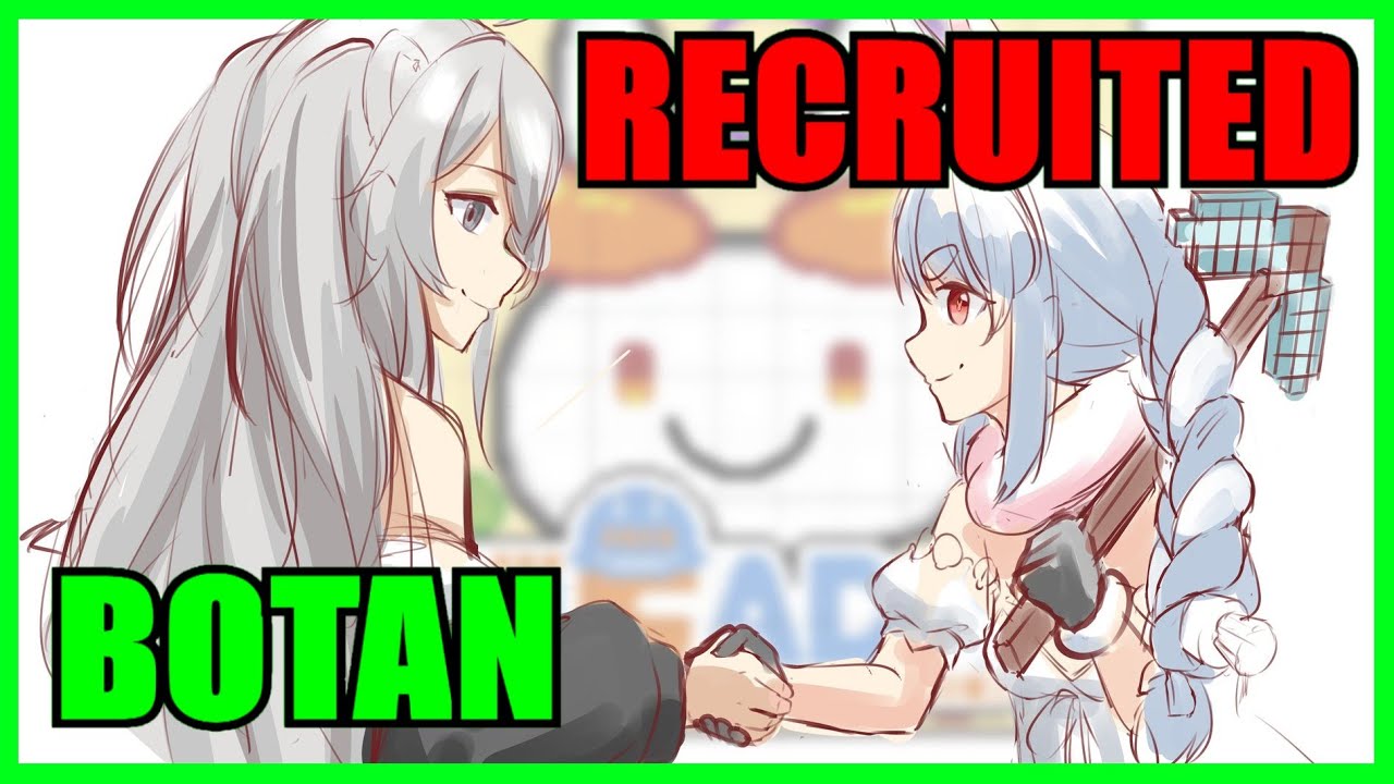 【Hololive】Pekora Recruiting Botan to Usada Construction【Minecraft】【Eng Sub】