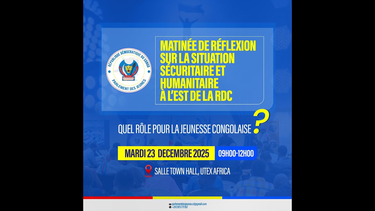 Le Parlement des Jeunes de la RDC en matinée de REFLEXION au siège de la MONUSCO à KINSHASA