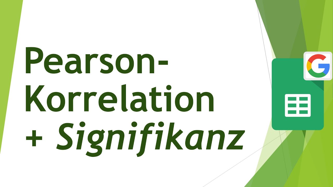 Pearson-Korrelation + Signifikanz in Google Tabellen berechnen