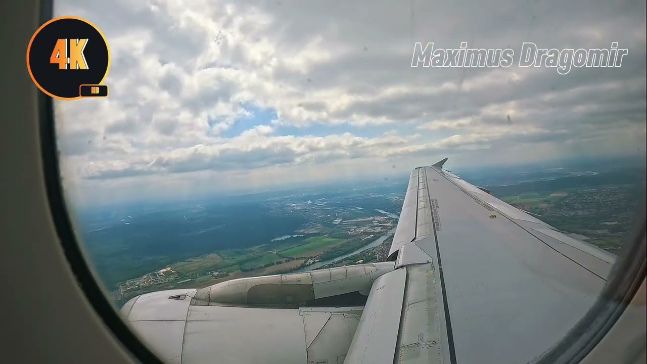 Passenger view on board the A319 (descent and takeoff) ✈️  