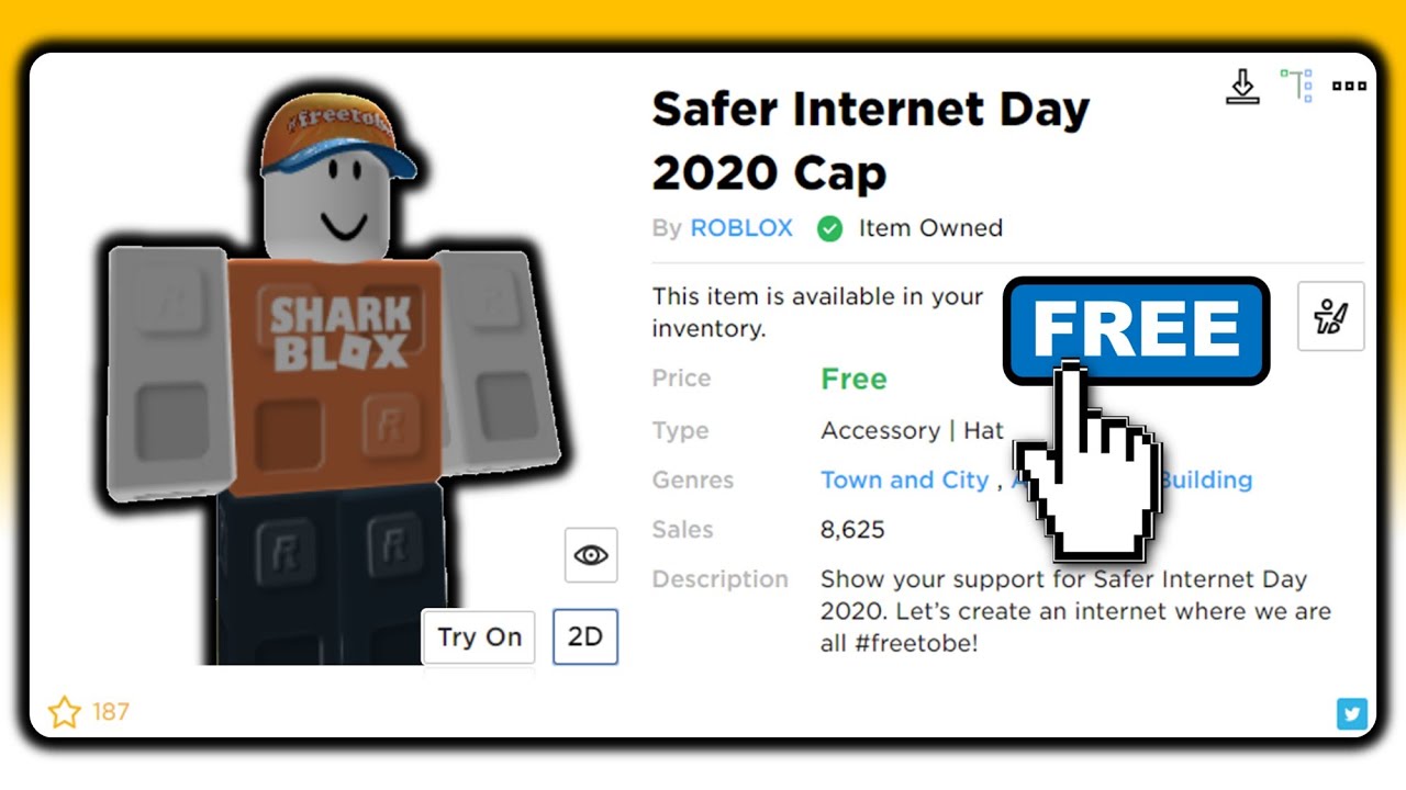FREE SECRET HAT! Roblox Safer Internet Day 2020 Cap!