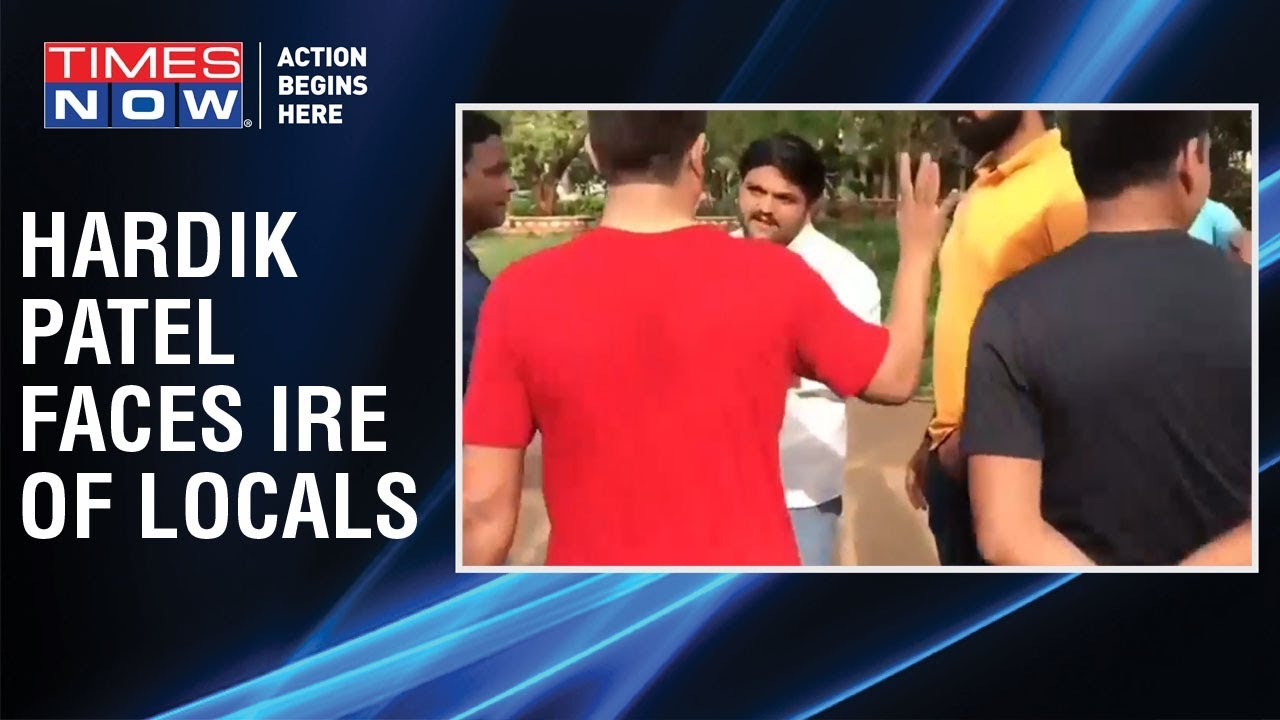 Congress leader Hardik Patel heckled by citizens during an event in Ahmedabad