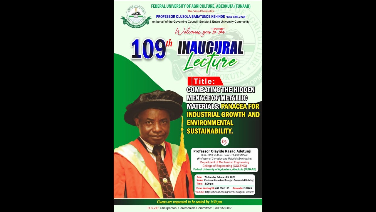109th Inaugural Lecture