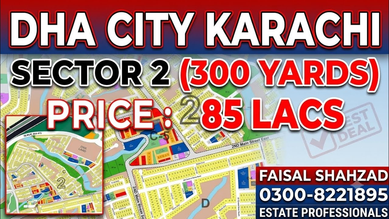 DHA City Karachi Sector 2 Plots For Sale | 300 Sq Yards Best Investment Plots